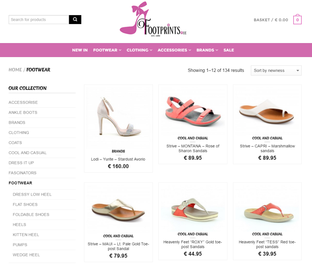 Footprints Website Designed by SJS Web Design