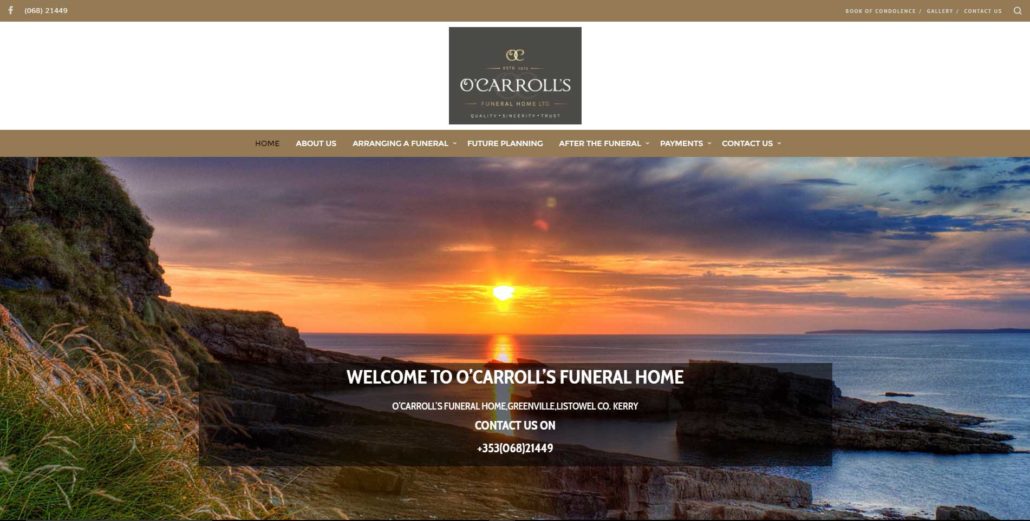 O Carrolls Funeral Home Website Image