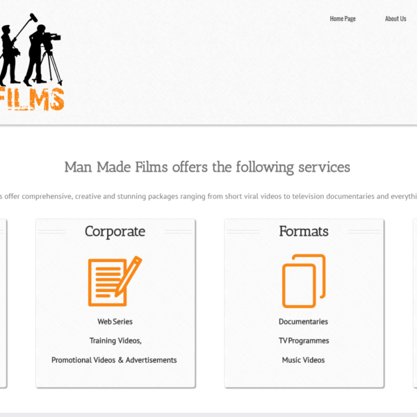 Man Made Films Services Website Image